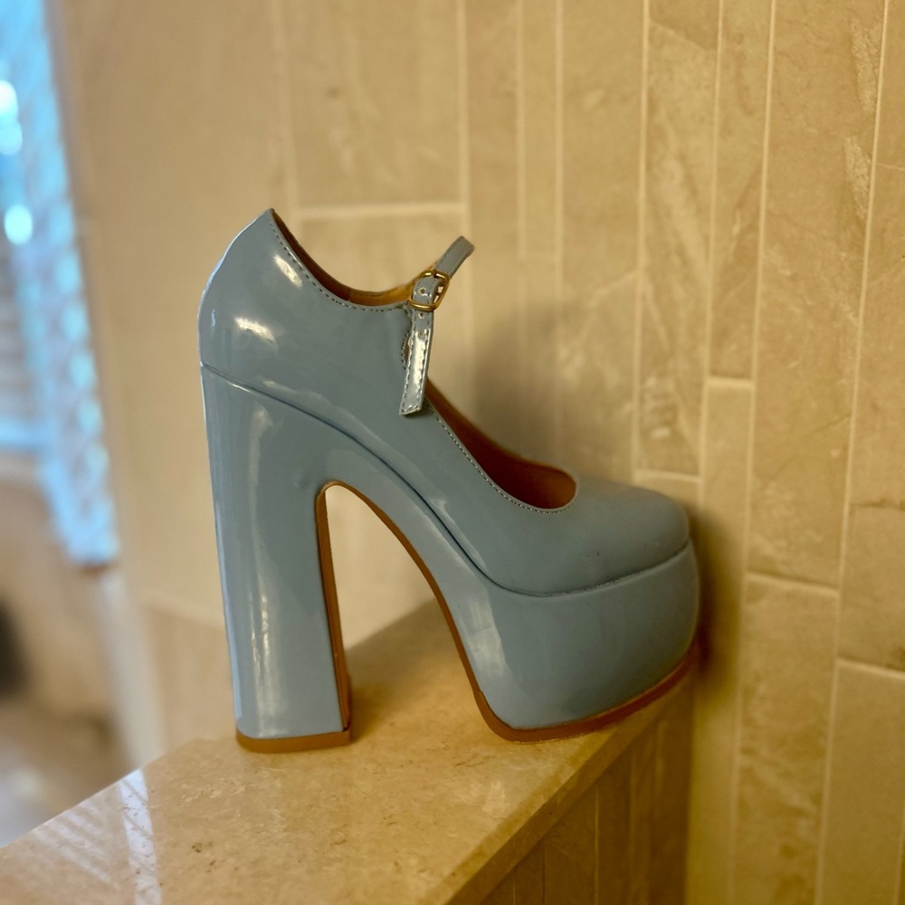 Privileged Sky Blue Platform Heels